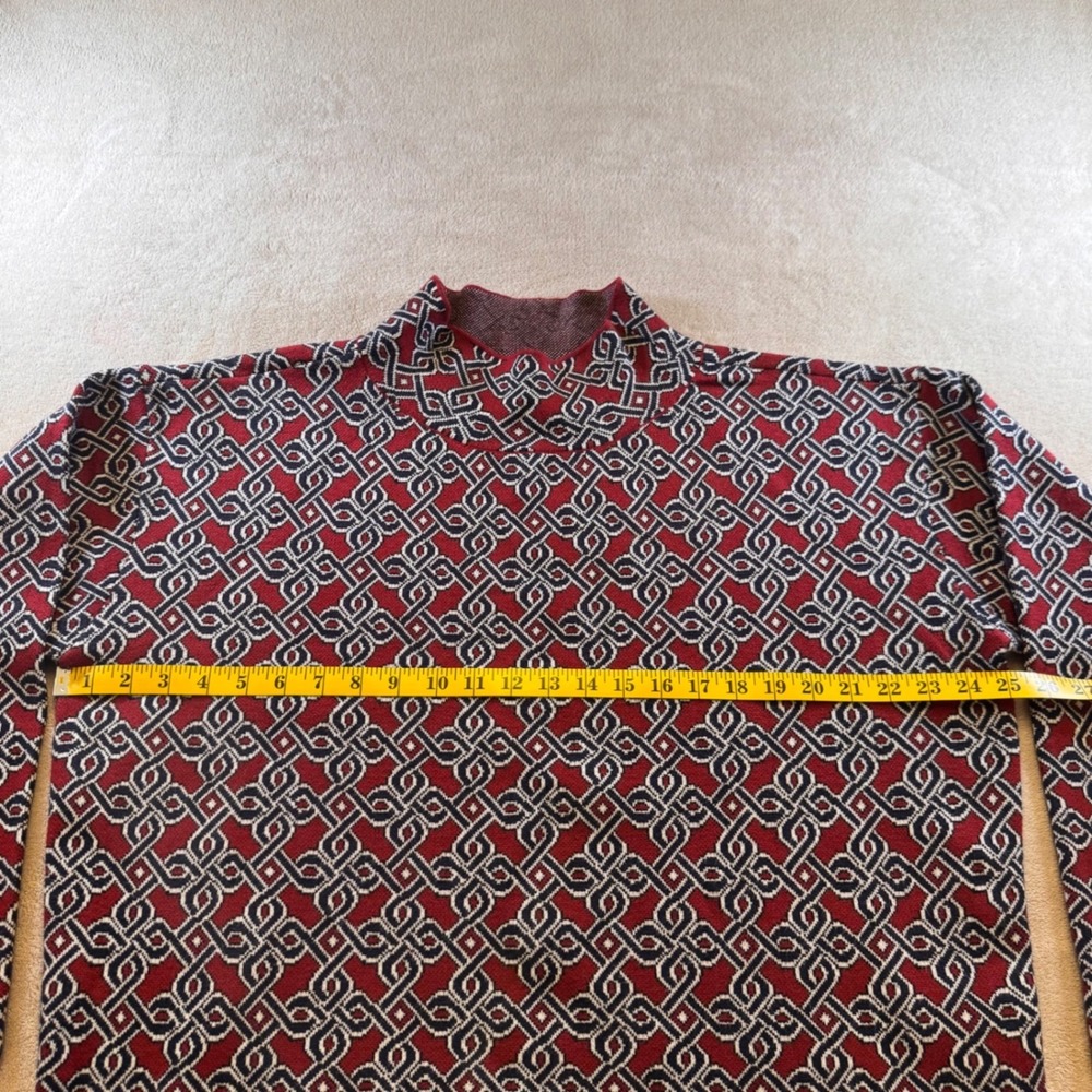 Maeve Anthropologie Geometric Mock Neck Jacquard Preppy Dark Academia Sz M - Picture 7 of 9